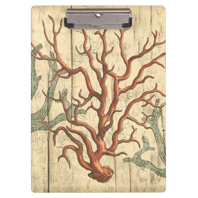 Carpeta De Pinza Coral de madera y pequeño (Anverso)