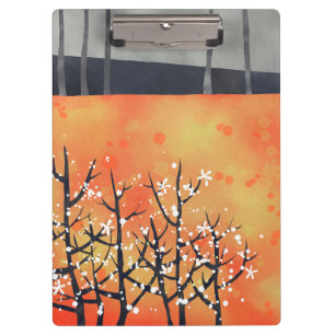 Carpeta De Pinza Coral del paisaje de primavera de la flor de espin