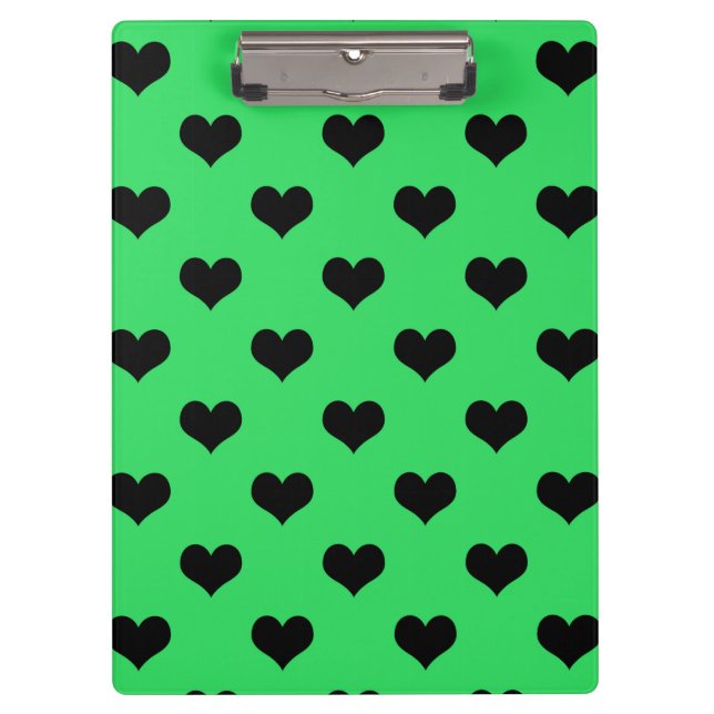 Carpeta De Pinza Corazón De Amor Negro Sobre Fondo Verde (Anverso)