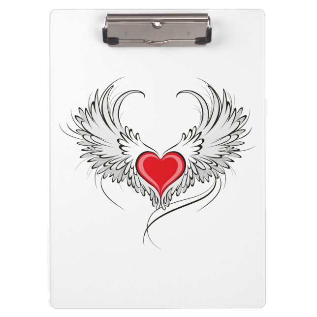 Carpeta De Pinza Corazón de Ángel Rojo con alas (Anverso)