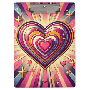 Carpeta De Pinza Corazón de arte pop de los años 70/Mug de San Vale