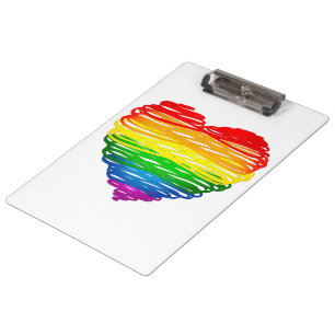 Carpeta De Pinza Corazón de colores de arcoíris de SlipperyJoe gara