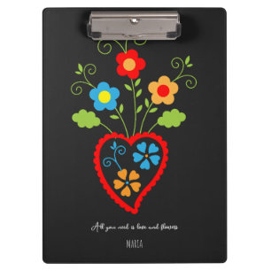 Carpeta De Pinza Corazón de floración de los portugueses populares