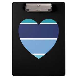 Carpeta De Pinza Corazón de rayas azules