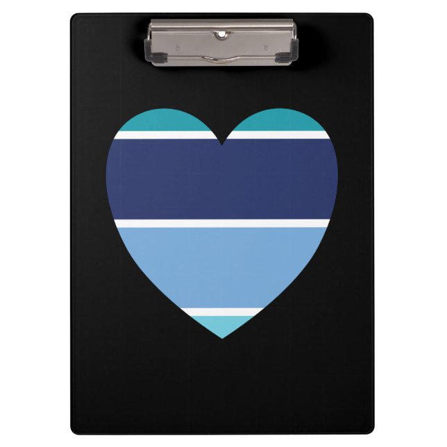 Carpeta De Pinza Corazón de rayas azules (Anverso)
