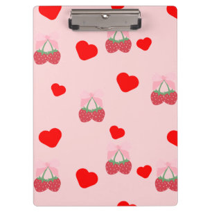 Carpeta De Pinza corazón rosa y bayas 