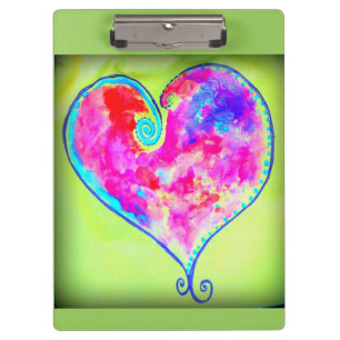 Carpeta De Pinza corazón rosado giratorio