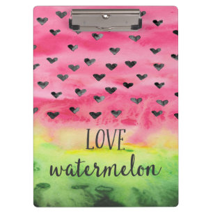 Carpeta De Pinza Corazones de la sandía del amor de la acuarela