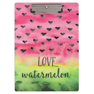 Carpeta De Pinza Corazones de la sandía del amor de la acuarela