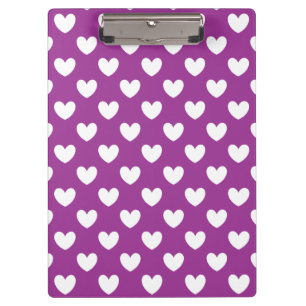 Carpeta De Pinza Corazones de polka blanco sobre morado Cactus Flor
