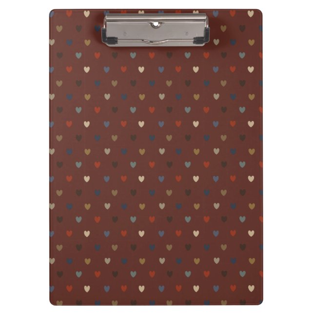 Carpeta De Pinza Corazones de polka en marrón kilim (Anverso)