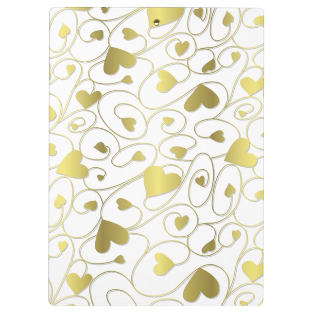 Carpeta De Pinza Corazones de rizo de oro (Reverso)