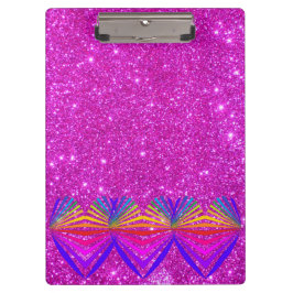 Carpeta De Pinza Corazones femeninos purpurinoso brillantes rosados