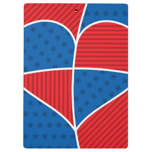 Carpeta De Pinza Corazones patrioteras de Estados Unidos