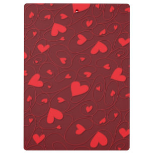 Carpeta De Pinza Corazones rojos rizados