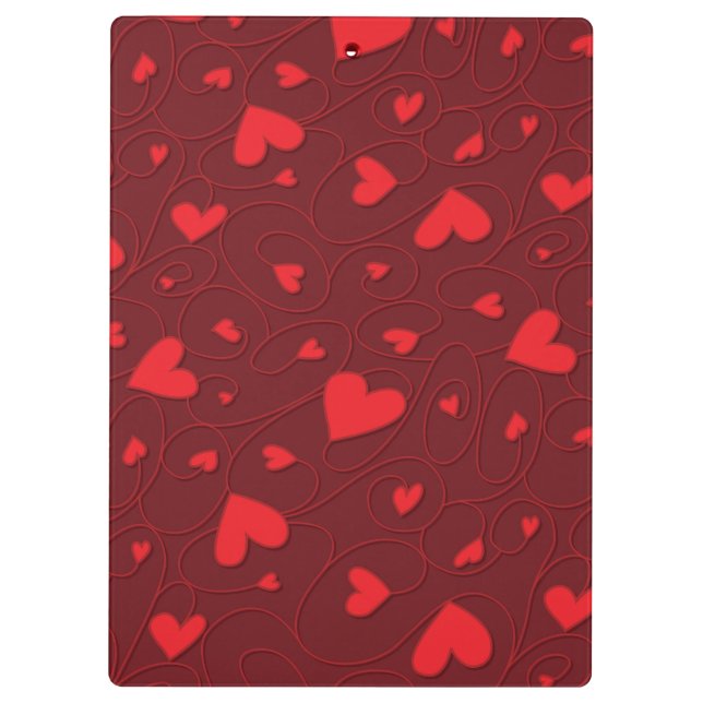 Carpeta De Pinza Corazones rojos rizados (Reverso)