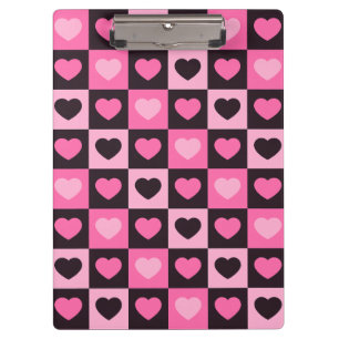 Carpeta De Pinza Corazones rosa claro rosa intenso burgundy a cuadr