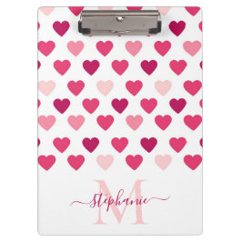 Carpeta De Pinza Corazones rosados personalizados amor