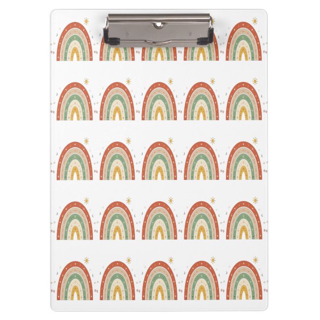Carpeta De Pinza Corbata con patrón de arcoíris boho (Anverso)