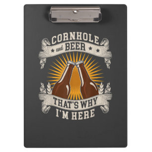 Carpeta De Pinza Cornhole y cerveza, por eso estoy aquí Cornhole 