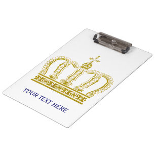 Carpeta De Pinza Corona dorada + tu texto y fondo