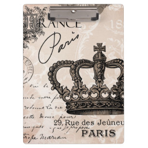 Carpeta De Pinza corona francesa vintage moderna y chic