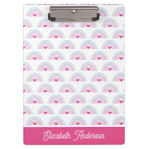 Carpeta De Pinza Corta Rosa Boho Arcoíris Femenino