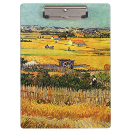 Carpeta De Pinza Cosecha en La Crau, con Montmajour al fondo