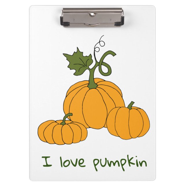 Carpeta De Pinza Cosecha romántica de calabaza de naranja cutáneo (Anverso)