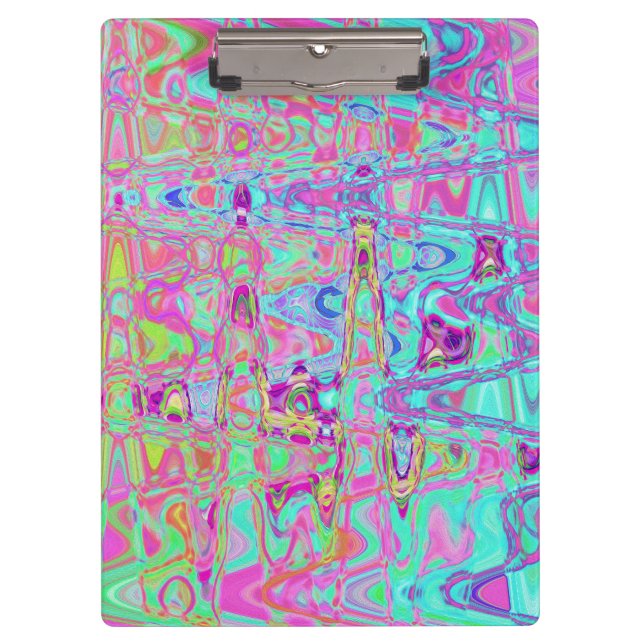 Carpeta De Pinza Cósmico, Resumen, Aqua, Rosa Caliente, Retro, Manz (Anverso)