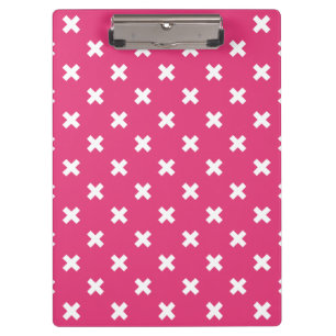 Carpeta De Pinza Costillas cruzadas blancas en fucsia
