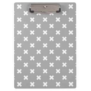 Carpeta De Pinza Costillas cruzadas blancas en gris