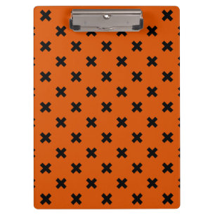 Carpeta De Pinza Costillas de cruz negra en el naranja