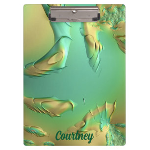 Carpeta De Pinza COURTNEY~ Buttercup Verde~ fractal original ~ 3D ~