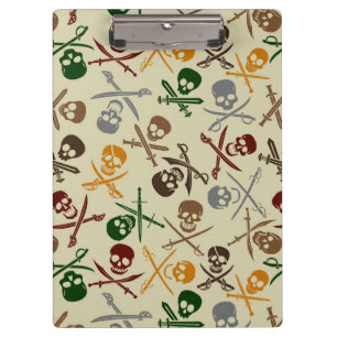 Carpeta De Pinza Cráneos del pirata con las espadas cruzadas