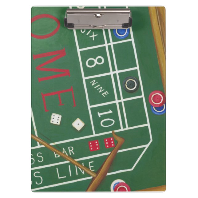 Carpeta De Pinza Craps de Casino con Chips y dados (Anverso)