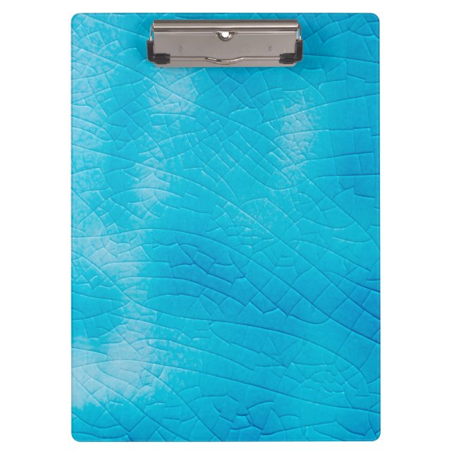 Carpeta De Pinza Craquelado de porcelana turquesa con cristales (Anverso)