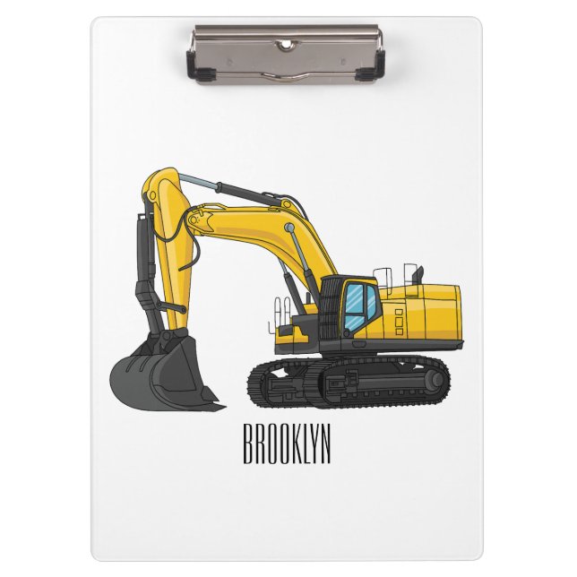 Carpeta De Pinza Crawler excavator cartoon illustration (Anverso)