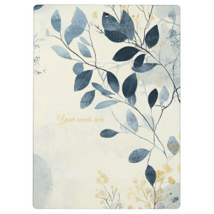 Carpeta De Pinza Crea tu propio floral minimalista azul dorado sole