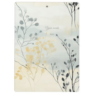 Carpeta De Pinza Crea Tu Propio Floral Minimalista Gris Azul Amaril