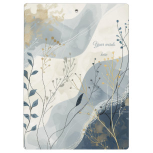 Carpeta De Pinza Crea Tu Propio Minimalista Floral Azul Brumoso