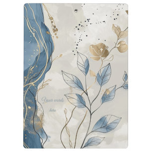 Carpeta De Pinza Crea Tu Propio Minimalista Floral Ondulado Azul Do