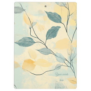 Carpeta De Pinza Crea Tu Propio Minimalista Floral Verde y Amarillo