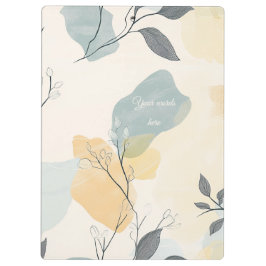 Carpeta De Pinza Create Your Own Blue Yellow Leafy Flora Minimalist