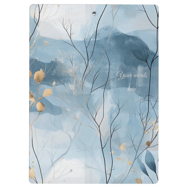 Carpeta De Pinza Create Your Own Dusky Golden Floral Minimalist (Reverso)