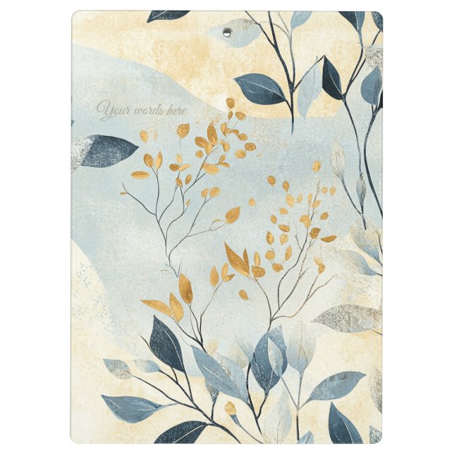 Carpeta De Pinza Create Your Own Gold Floral Minimalist (Reverso)
