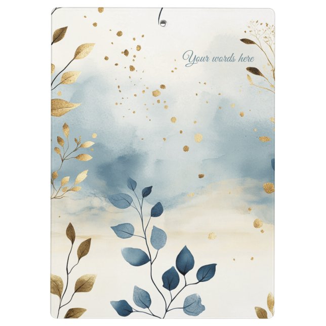 Carpeta De Pinza Create Your Own Golden Summer Leaves Minimalist (Reverso)