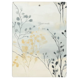 Carpeta De Pinza Create Your Own Gray Blue Yellow Floral Minimalist
