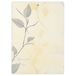 Carpeta De Pinza Create Your Own Gray Yellow Floral Minimalist