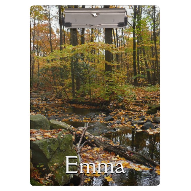 Carpeta De Pinza Creek otoñal con reflexión en Laurel Hill Park (Anverso)